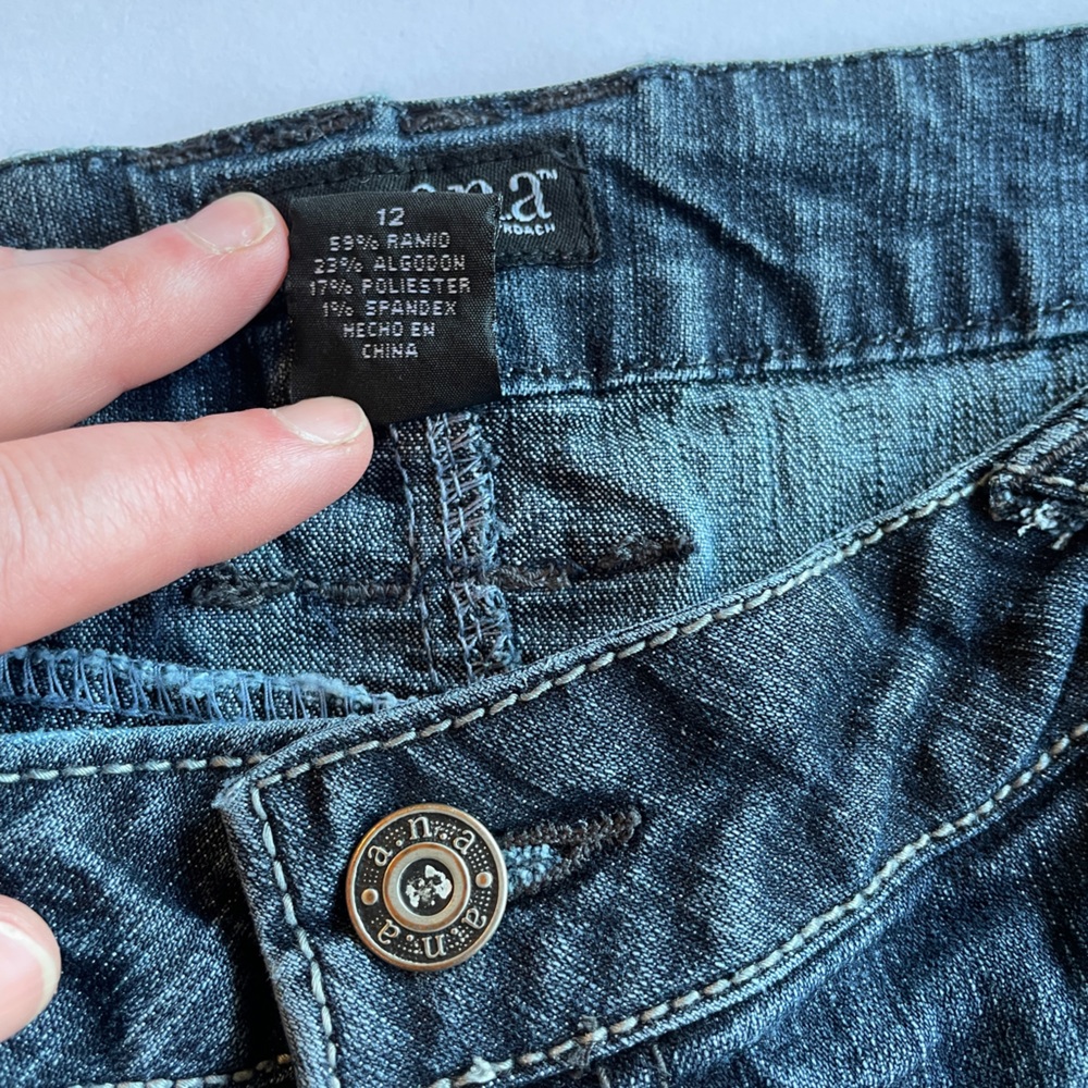 a.n.a Shorts, Size 12, Denim, Blue Jean, Womens, XX Belt loops, Distressed Line - Picture 6 of 13